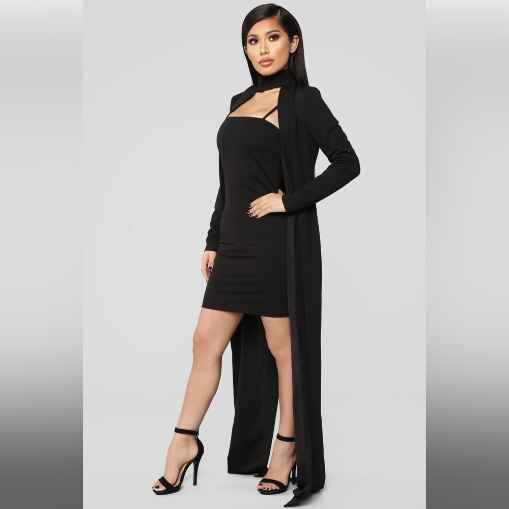 FashionNova | little black dress with longline blazer size small - Picture 3 of 11